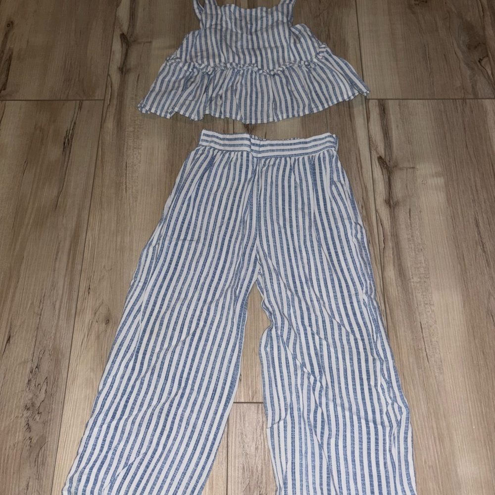 Kid’s Blue and White Pant Set